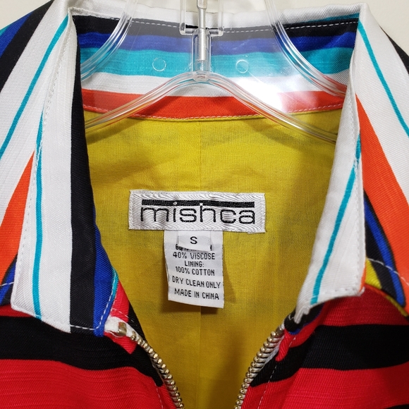Mishca bright colored striped zip front blazer - Picture 2 of 6